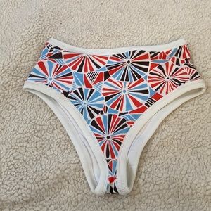 NWOT Aerie High Waisted Cheeky Pin Wheel‎ Swim Bottoms